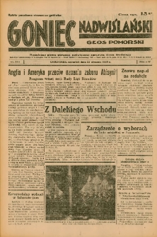 Goniec Nadwiślański: Głos Pomorski: Niezależne pismo poranne, poświęcone sprawom stanu średniego 1938.01.27 R.14 Nr21A
