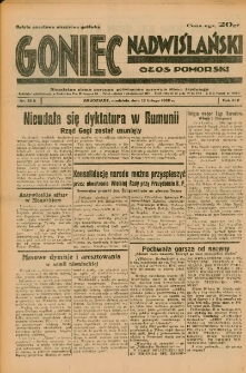 Goniec Nadwiślański: Głos Pomorski: Niezależne pismo poranne, poświęcone sprawom stanu średniego 1938.02.13 R.14 Nr35A