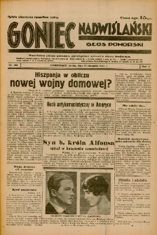 Goniec Nadwiślański: Głos Pomorski: Niezależne pismo poranne, poświęcone sprawom stanu średniego 1934.08.15 R.10 Nr185