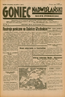 Goniec Nadwiślański: Głos Pomorski: Niezależne pismo poranne, poświęcone sprawom stanu średniego 1934.08.25 R.10 Nr193