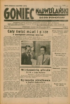 Goniec Nadwiślański: Głos Pomorski: Niezależne pismo poranne, poświęcone sprawom stanu średniego 1934.09.20 R.10 Nr215