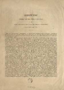 Odpowiedź Romana Sołtyka posła i jerenała na pismo panów Chełmickiego posła i Zwierkowskiego deputowanego w Paryżu 20 czerwca 1843 wydane