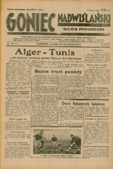 Goniec Nadwiślański: Głos Pomorski: Niezależne pismo poranne, poświęcone sprawom stanu średniego 1934.09.13 R.10 Nr209