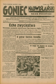 Goniec Nadwiślański: Głos Pomorski: Niezależne pismo poranne, poświęcone sprawom stanu średniego 1934.09.19 R.10 Nr214