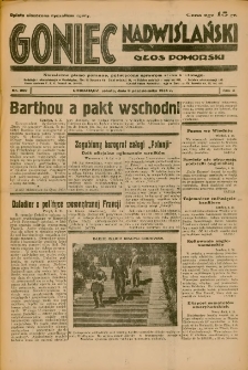 Goniec Nadwiślański: Głos Pomorski: Niezależne pismo poranne, poświęcone sprawom stanu średniego 1934.10.06 R.10 Nr229