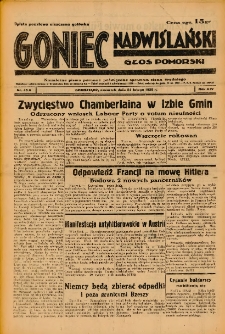 Goniec Nadwiślański: Głos Pomorski: Niezależne pismo poranne, poświęcone sprawom stanu średniego 1938.02.24 R.14 Nr45A