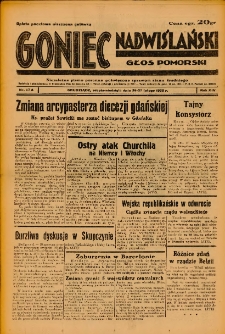 Goniec Nadwiślański: Głos Pomorski: Niezależne pismo poranne, poświęcone sprawom stanu średniego 1938.02.26-27 R.14 Nr47A