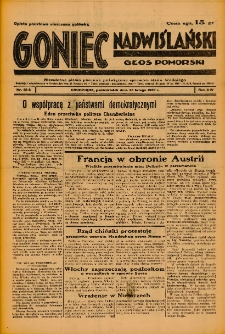 Goniec Nadwiślański: Głos Pomorski: Niezależne pismo poranne, poświęcone sprawom stanu średniego 1938.02.28 R.14 Nr48A