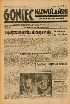 Goniec Nadwiślański: Głos Pomorski: Niezależne pismo poranne, poświęcone sprawom stanu średniego 1938.03.10 R.14 Nr57A