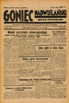 Goniec Nadwiślański: Głos Pomorski: Niezależne pismo poranne, poświęcone sprawom stanu średniego 1938.04.07 R.14 Nr81A