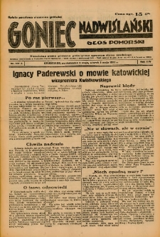 Goniec Nadwiślański: Głos Pomorski: Niezależne pismo poranne, poświęcone sprawom stanu średniego 1938.05.02 R.14 Nr101A
