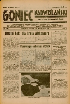 Goniec Nadwiślański: Głos Pomorski: Niezależne pismo poranne, poświęcone sprawom stanu średniego 1934.10.18 R.10 Nr239