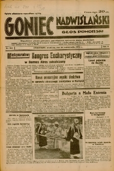 Goniec Nadwiślański: Głos Pomorski: Niezależne pismo poranne, poświęcone sprawom stanu średniego 1934.10.21 R.10 Nr242