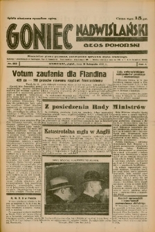 Goniec Nadwiślański: Głos Pomorski: Niezależne pismo poranne, poświęcone sprawom stanu średniego 1934.11.16 R.10 Nr263