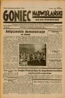 Goniec Nadwiślański: Głos Pomorski: Niezależne pismo poranne, poświęcone sprawom stanu średniego 1934.11.29 R.10 Nr274