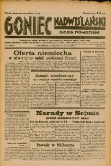 Goniec Nadwiślański: Głos Pomorski: Niezależne pismo poranne, poświęcone sprawom stanu średniego 1934.12.04 R.10 Nr278