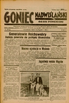 Goniec Nadwiślański: Głos Pomorski: Niezależne pismo poranne, poświęcone sprawom stanu średniego 1934.12.08 R.10 Nr282