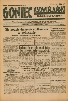 Goniec Nadwiślański: Głos Pomorski: Niezależne pismo poranne, poświęcone sprawom stanu średniego 1938.07.04 R.14 Nr150A