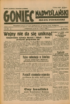 Goniec Nadwiślański: Głos Pomorski: Niezależne pismo poranne, poświęcone sprawom stanu średniego 1938.07.15 R.14 Nr160