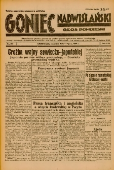 Goniec Nadwiślański: Głos Pomorski: Niezależne pismo poranne, poświęcone sprawom stanu średniego 1938.07.21 R.14 Nr165
