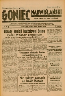 Goniec Nadwiślański: Głos Pomorski: Niezależne pismo poranne, poświęcone sprawom stanu średniego 1939.01.12 R.15 Nr10