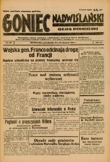 Goniec Nadwiślański: Głos Pomorski: Niezależne pismo poranne, poświęcone sprawom stanu średniego 1939.01.30 R.15 Nr25