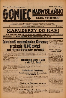 Goniec Nadwiślański: Głos Pomorski: Niezależne pismo poranne, poświęcone sprawom stanu średniego 1939.05.05 R.15 Nr104
