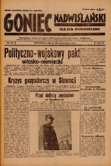 Goniec Nadwiślański: Głos Pomorski: Niezależne pismo poranne, poświęcone sprawom stanu średniego 1939.05.08 R.15 Nr106