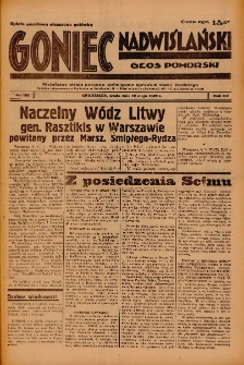 Goniec Nadwiślański: Głos Pomorski: Niezależne pismo poranne, poświęcone sprawom stanu średniego 1939.05.10 R.15 Nr108