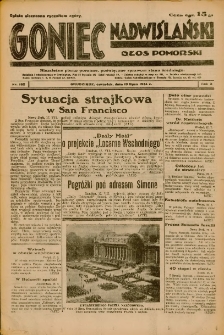 Goniec Nadwiślański: Głos Pomorski: Niezależne pismo poranne, poświęcone sprawom stanu średniego 1934.07.19 R.10 Nr162