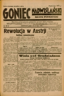 Goniec Nadwiślański: Głos Pomorski: Niezależne pismo poranne, poświęcone sprawom stanu średniego 1934.07.27 R.10 Nr169