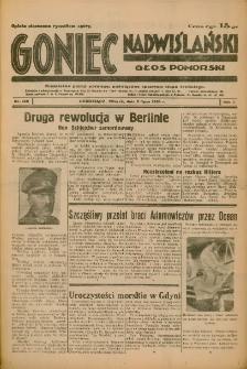 Goniec Nadwiślański: Głos Pomorski: Niezależne pismo poranne, poświęcone sprawom stanu średniego 1934.07.03 R.10 Nr148
