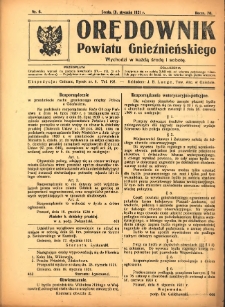 Orędownik Powiatu Gnieźnieńskiego: wychodzi w każdą środę i sobotę 1921.01.19 R.70 Nr6