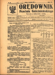 Orędownik Powiatu Gnieźnieńskiego: wychodzi w każdą środę i sobotę 1921.04.09 R.70 Nr29