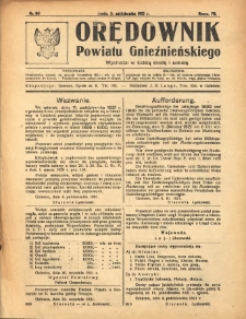 Orędownik Powiatu Gnieźnieńskiego: wychodzi w każdą środę i sobotę 1921.10.05 R.70 Nr80