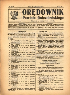 Orędownik Powiatu Gnieźnieńskiego: wychodzi w każdą środę i sobotę 1921.10.29 R.70 Nr86-87