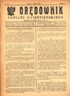 Orędownik Powiatu Gnieźnieńskiego: wychodzi w każdą środę i sobotę 1922.08.02 R.71 Nr60