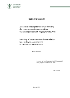 Znaczenie relacji przełożony-podwładny dla zaangażowania pracowników w przedsiębiorstwach międzynarodowych