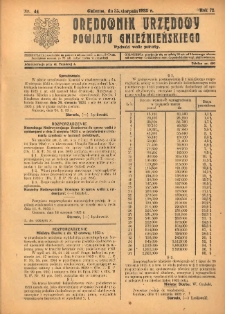 Orędownik Urzędowy Powiatu Gnieźnieńskiego: wychodzi wedle potrzeby 1923.08.25 R.72 Nr44