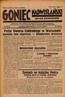 Goniec Nadwiślański: Głos Pomorski: Niezależne pismo poranne, poświęcone sprawom stanu średniego 1939.06.07-08 R.15 Nr130