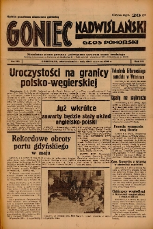 Goniec Nadwiślański: Głos Pomorski: Niezależne pismo poranne, poświęcone sprawom stanu średniego 1939.06.10-11 R.15 Nr132