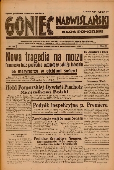 Goniec Nadwiślański: Głos Pomorski: Niezależne pismo poranne, poświęcone sprawom stanu średniego 1939.06.17-18 R.15 Nr138