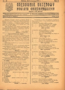 Orędownik Urzędowy Powiatu Gnieźnieńskiego: wychodzi wedle potrzeby 1923.09.15 R.72 Nr48