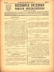 Orędownik Urzędowy Powiatu Gnieźnieńskiego: wychodzi 2 razy na tydzień 1924.08.29 R.73 Nr40