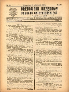 Orędownik Urzędowy Powiatu Gnieźnieńskiego: wychodzi 2 razy na tydzień 1925.10.29 R.74 Nr39