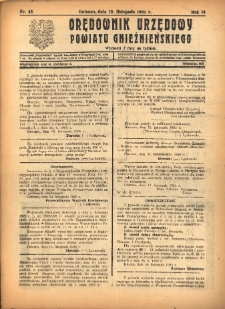 Orędownik Urzędowy Powiatu Gnieźnieńskiego: wychodzi 2 razy na tydzień 1925.11.19 R.74 Nr42