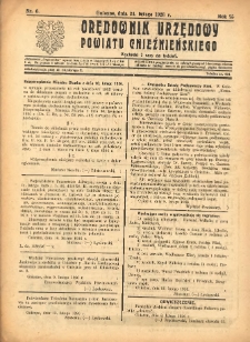 Orędownik Urzędowy Powiatu Gnieźnieńskiego: wychodzi 2 razy na tydzień 1926.02.24 R.75 Nr6