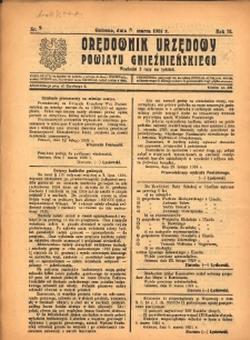 Orędownik Urzędowy Powiatu Gnieźnieńskiego: wychodzi 2 razy na tydzień 1924.03.08 R.73 Nr9