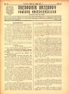 Orędownik Urzędowy Powiatu Gnieźnieńskiego: wychodzi 2 razy na tydzień 1924.05.22 R.73 Nr25