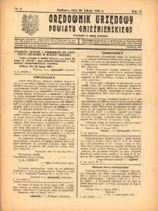 Orędownik Urzędowy Powiatu Gnieźnieńskiego: wychodzi w miarę potrzeby 1927.02.16 R.76 Nr8